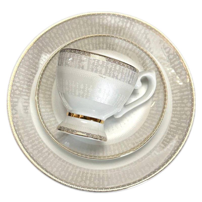 سرویس چینی لورین 128 پارچه ایرال طلایی