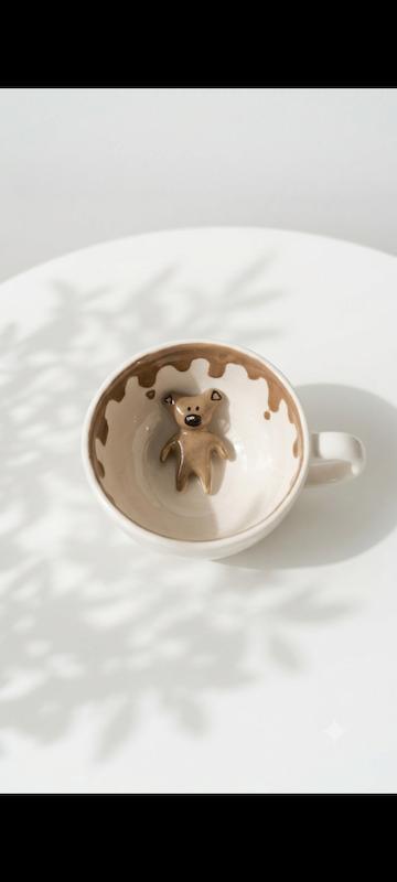 ماگ سورپرایزی و عروسکی تدی teddy
