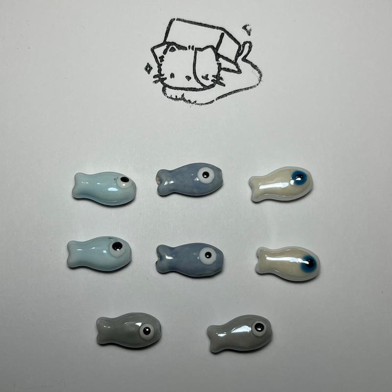 ماهی سرامیکی لعاب دار 