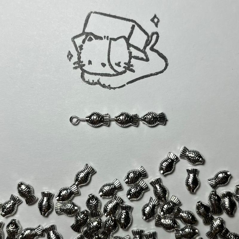 مهره ماهی فلزی ریز 