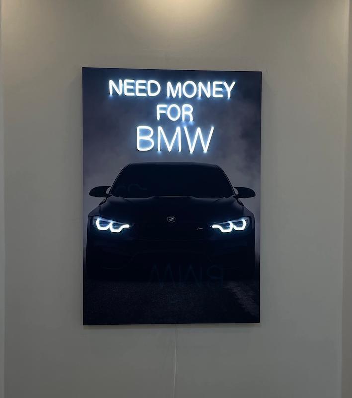 تابلو عکس نئونی M4 need money for bmw