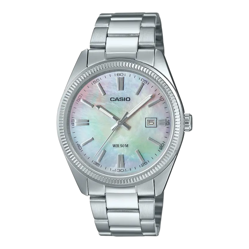 ساعت مچی عقربه‌ای کاسیو مدل «MTP-1302DS» | صفحه صدف طبیعی (Mother of Pearl) | لوکس و خاص