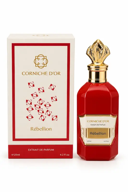 اکستریت د پرفیوم زنانه و مردانه کورنیش دوق مدل ربلیون (Corniche D’Or Rébellion Extrait De Parfum) – حجم ۱۲۵ میلی‌لیتر