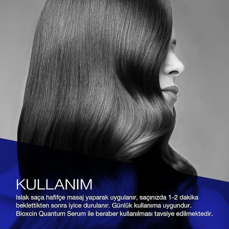 شامپو ضد ریزش بیوکسین کوانتوم بیواکتیو مخصوص موهای چرب (Bioxcin Quantum Bio-Activ Şampuan - Yağlı Saçlar)