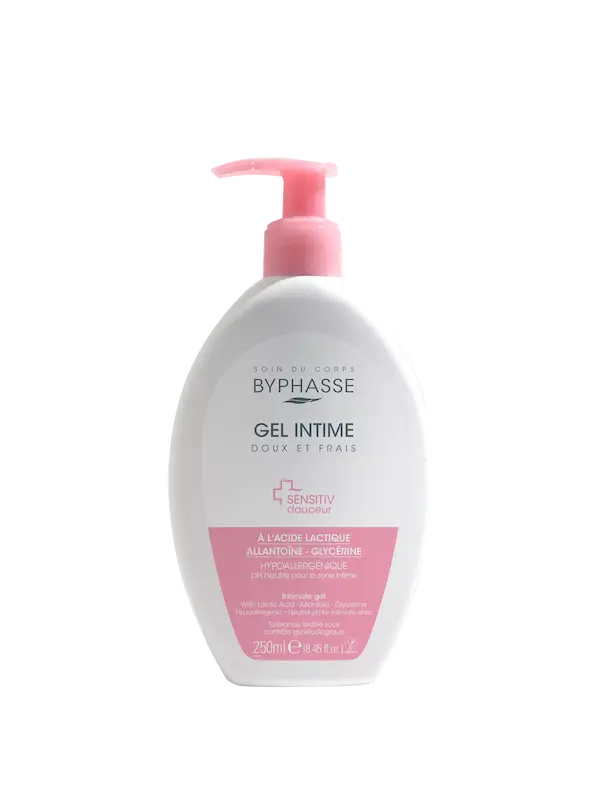 ژل بهداشتی بانوان بایفاس Byphasse برای پوست حساس مدل sensitiv douceur حجم 250 میل