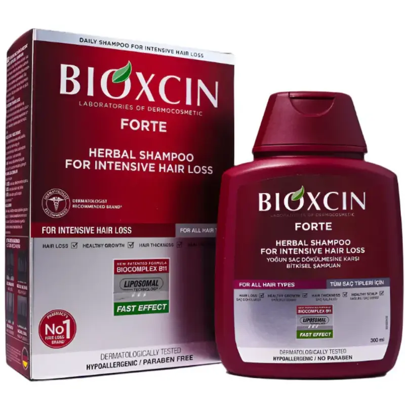 شامپو بیوکسین قرمز BIOXCIN ضد ریزش مو مدل فورت حجم 300 میل