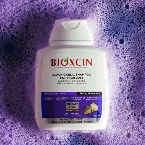 شامپو بیوکسین حاوی سیر سیاه بدون سولفات حجم300میلBIOXCIN BLACK GARLIC SHAMPOO