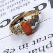 انگشتر زنانه طلا روس سنگ عقیق سرخ Mps-12346319