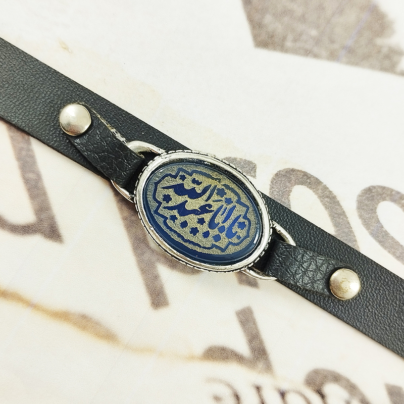 دستبند زنانه و مردانه سلین کالا مدل عقیق کبود طرح یا اباعبدالله COD-12775926