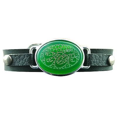 دستبند اسپرت سلین کالا مدل عقیق یشم طرح فالله خیر حافظا cod-12807848