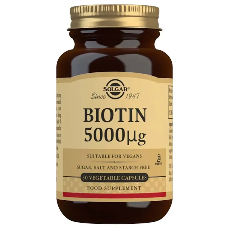 بیوتین ۵۰۰۰ میکروگرم گیاهی سولگار Solgar Biotin 5000 mcg Vegetable Capsules – 50Capsules