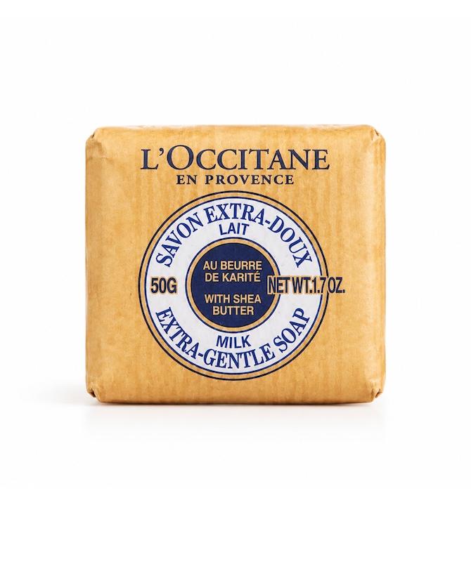 Dobord صابون (آسیب طبق عکس)شیر و شی‌باتر لوکسیتان L’Occitane Milk Extra-Gentle Soap – 50g