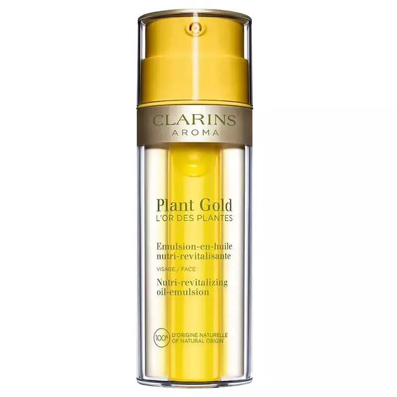 امولسیون روغنی مغذی و احیاکننده پوست کلارنس-Clarins Plant Gold Nutri-Revitalizing Oil-Emulsion