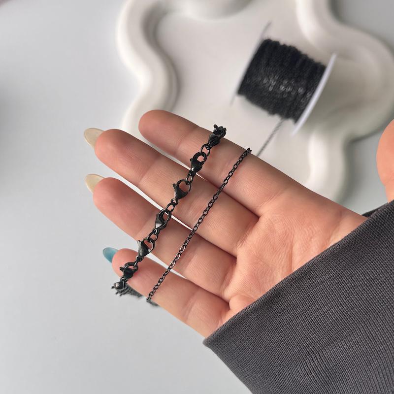 زنجیر و قفل استیل مشکی🖤