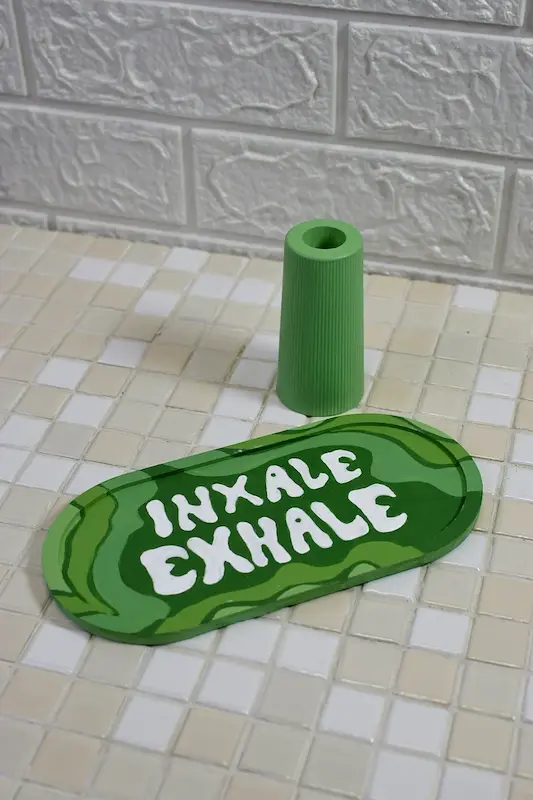 پلیت دکوری پاستلی inhale با گلدان