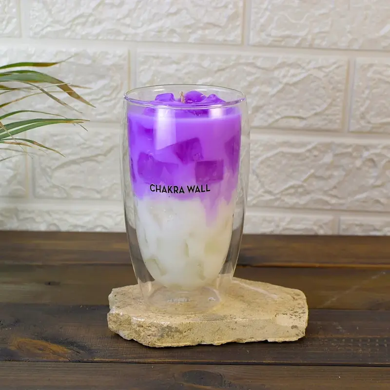 شمع معطر آیس دو جداره مدل Lavender Latte