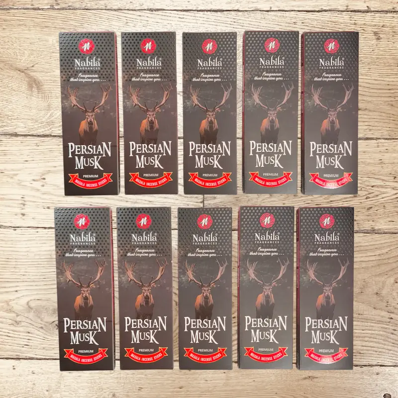 عود مشک ایرانی ( پرشین ماسک ) نابیلا ۱۰ عددی ( Nabila Persian Musk Incense Pack of 10 )