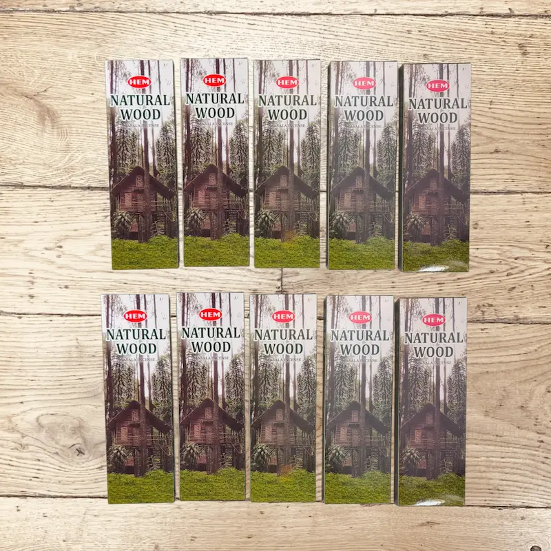 عود نچرال وود هم ۱۰ عددی ( Hem Natural Wood Incense Pack of 10 )