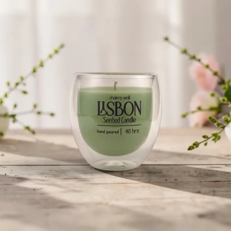 شمع موم نارگیل معطر رایحه نعناع مدل لیسبون