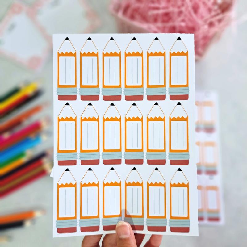 برچسب کتاب و دفتر ( لیبل اسم ) مداد