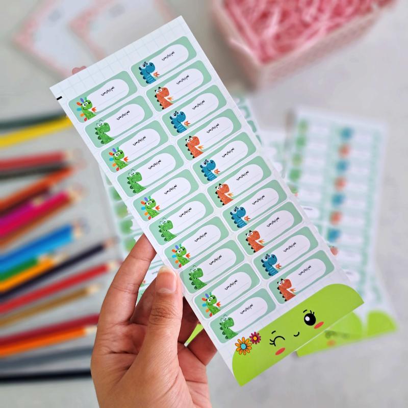 برچسب کتاب و دفتر ( لیبل اسم ) دایناسور