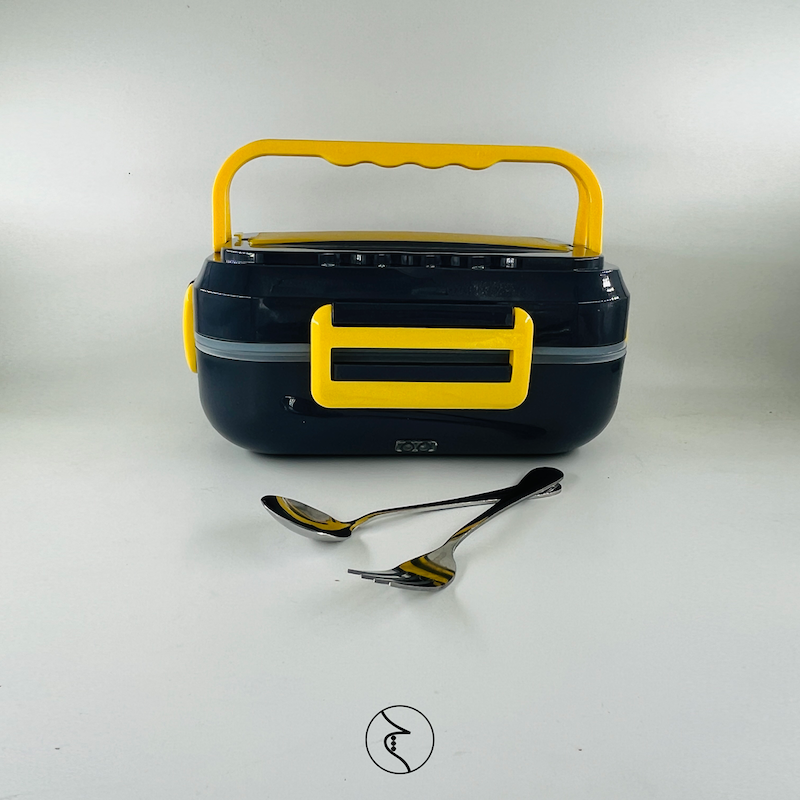 ظرف غذای برقی مدل به همراه قاشق و چنگال مدل 