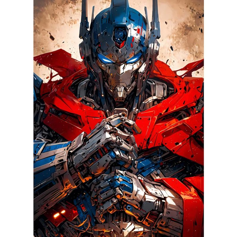 متال پوستر طرح Optimus Prime { تکسچردار . ساده }