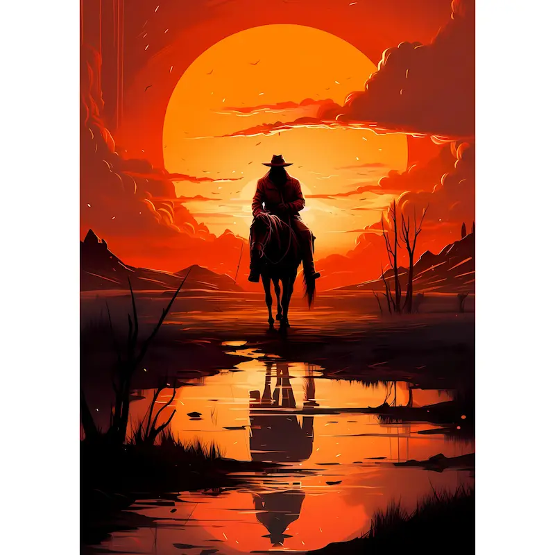 متال پوستر طرح Red Dead Redemption 2  { تکسچردار . ساده }