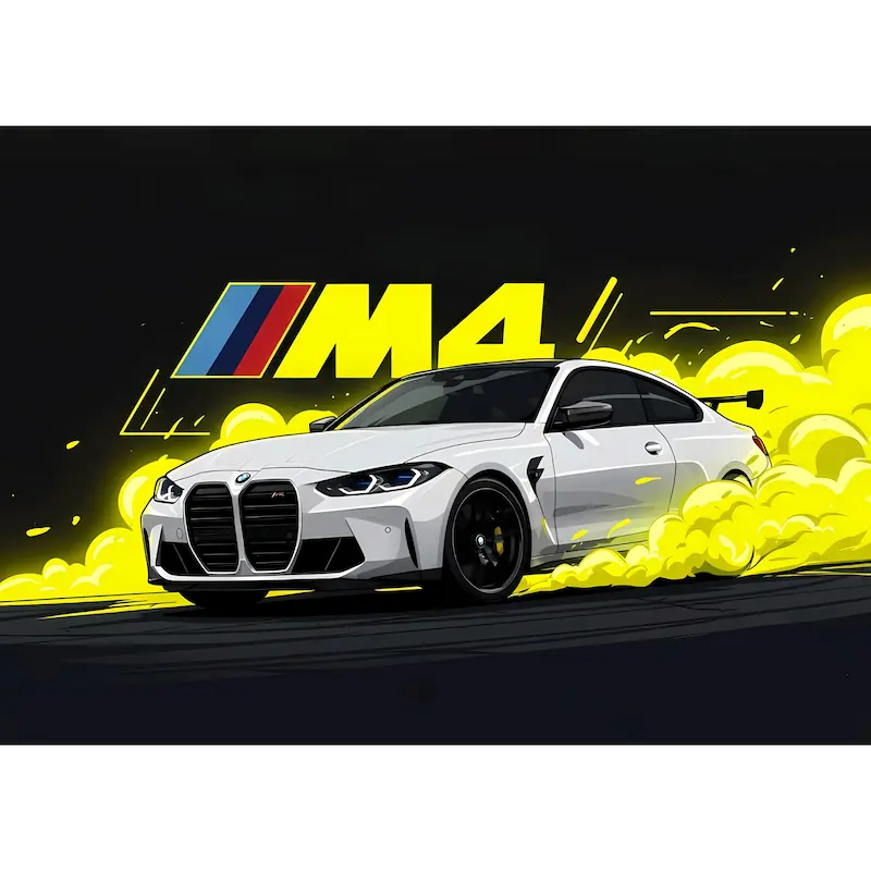 متال پوستر طرح BMW { ساده } افقی