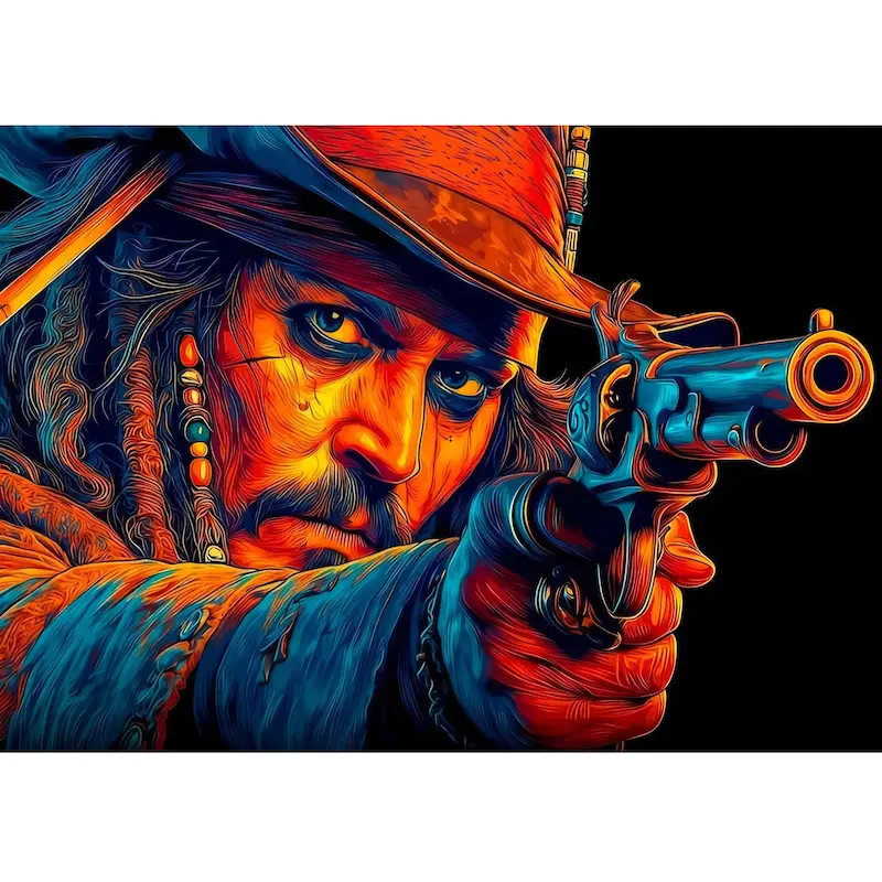 متال پوستر طرح pirates of the caribbean { ساده } افقی