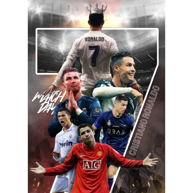 متال پوستر طرح CR7 { ساده }