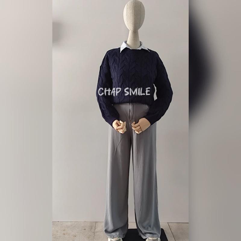 شلوار لیوسل آبی طوسی