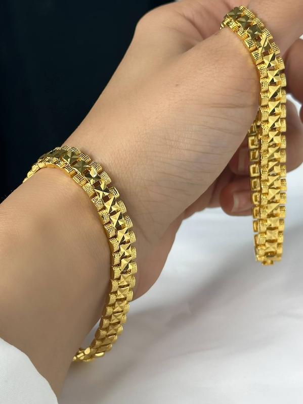 دستبند بافت طرح طلا