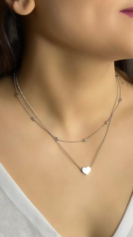 گردنبند دو لاین سیلور