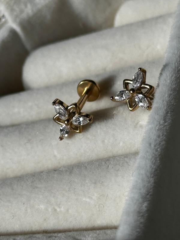 پرسینگ گوش میخ نقره