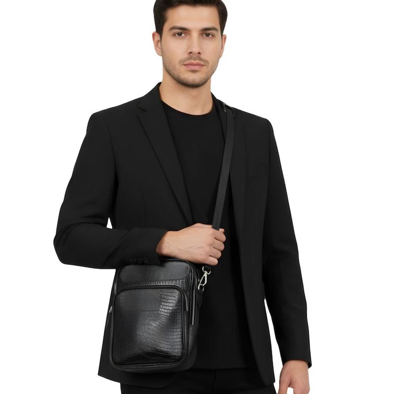 کیف دوشی مردانه چرم مدل ۱۳۳ 