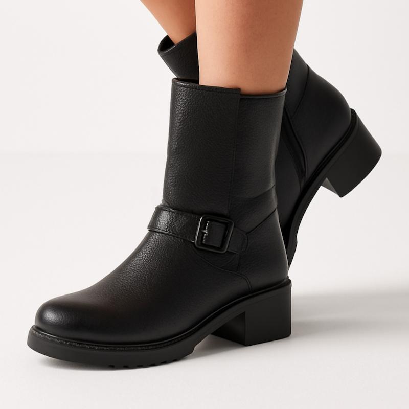 نیم بوت چرم زنانه لاویا مشکی