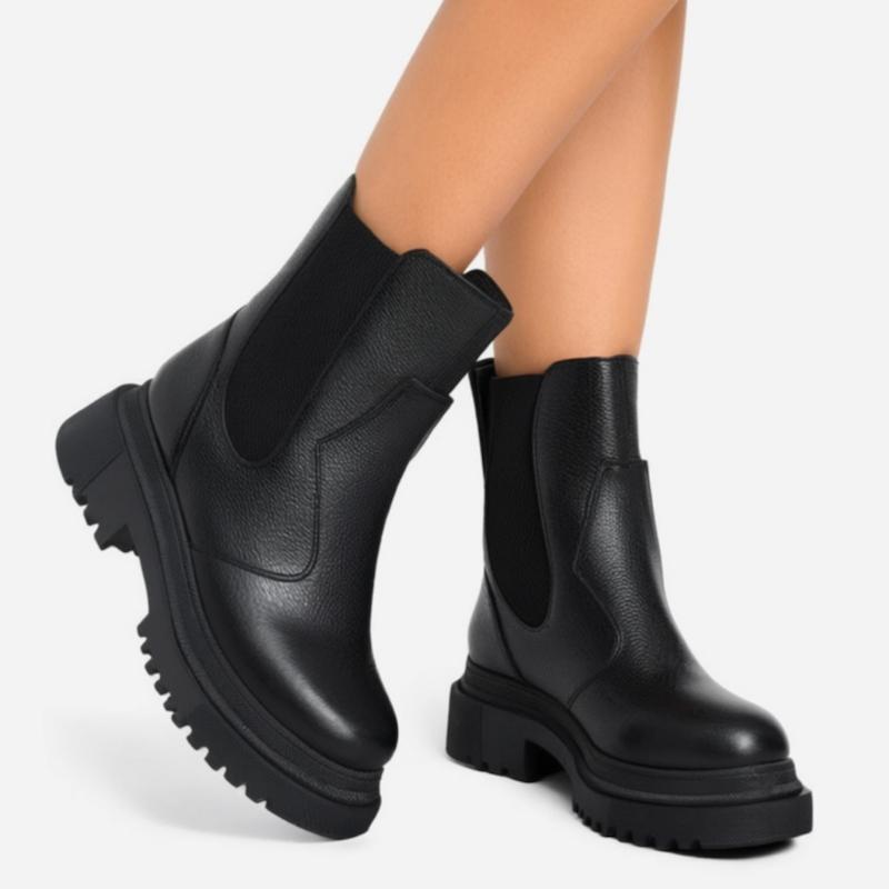 نیم بوت چرم زنانه 219 دو سمت کش بغل زیپ