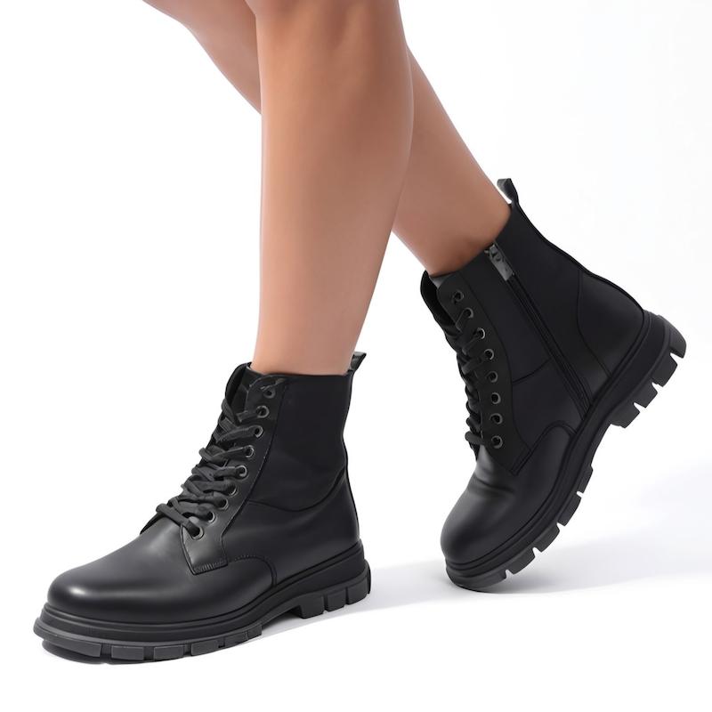 نیم بوت چرم 4010 مردانه مشکی