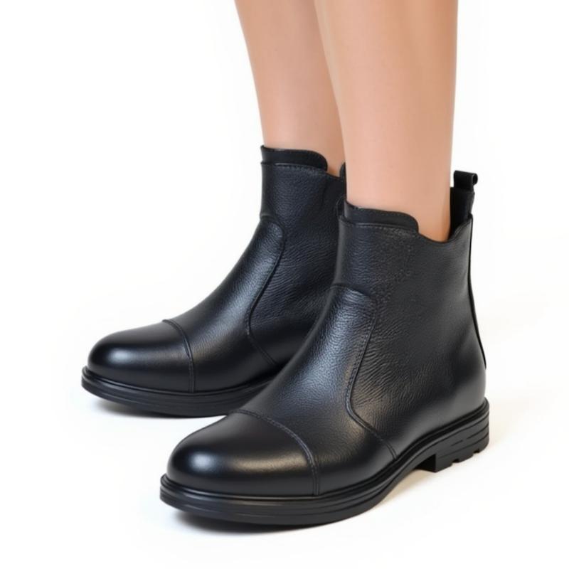 نیم بوت چرم ۶۰۷ برت مردانه مشکی