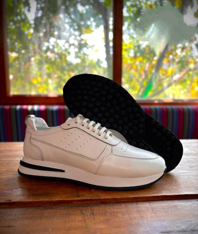 کفش اسپرت مردانه چرم مدل 002 سفید