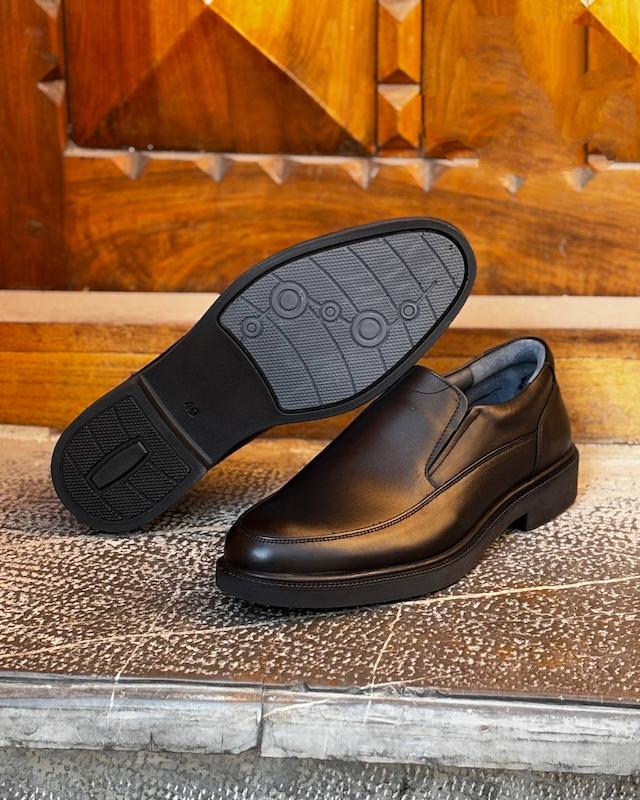 کفش مجلسی مردانه چرم مدل شهاب بدون بند