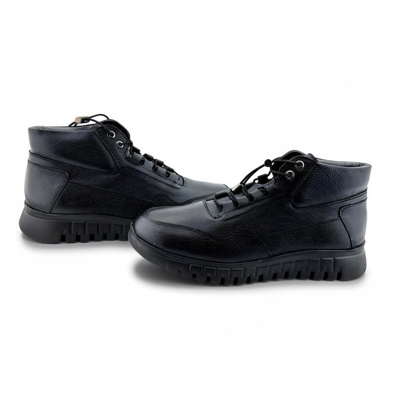 نیم بوت زنانه چرم مدل 502 مشکی چرم ماد