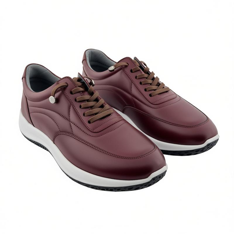 کفش اسپرت زنانه چرم مدل 1110 زرشکی چرم ماد 