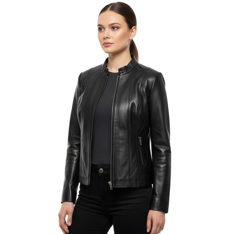 کاپشن زنانه چرم مدل لوسیفر