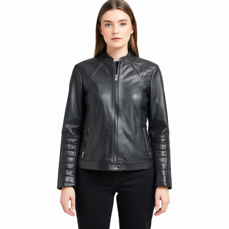 کاپشن زنانه چرم مدل هانا