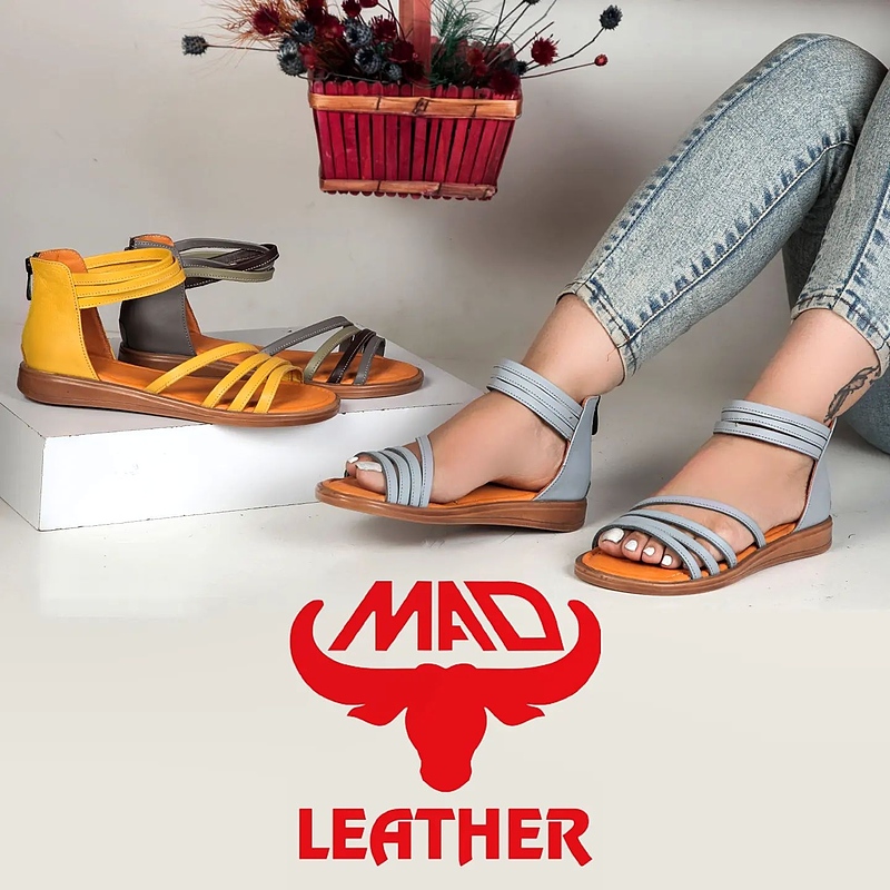 صندل زنانه تابستانه چرم ماد مدل C10 MAD Leather 