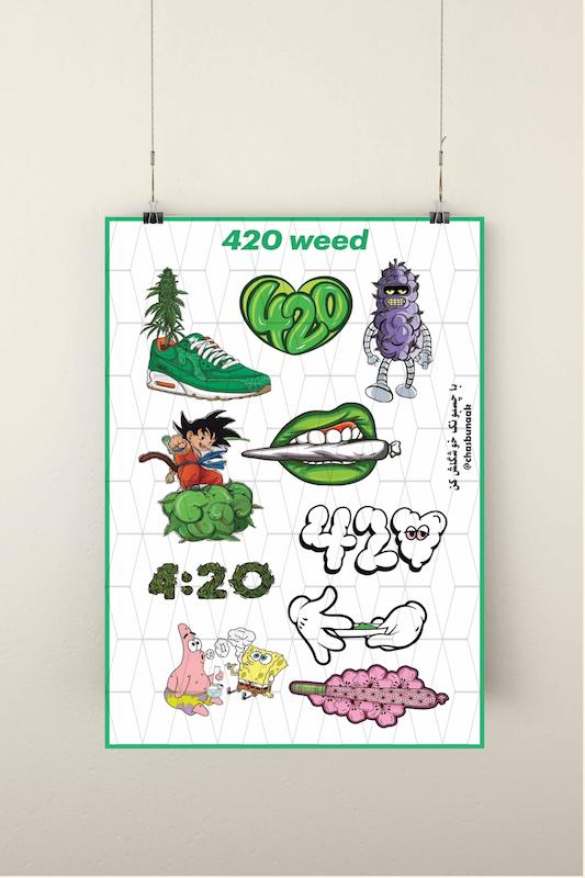 استیکر پک 4:20 / سبز باش