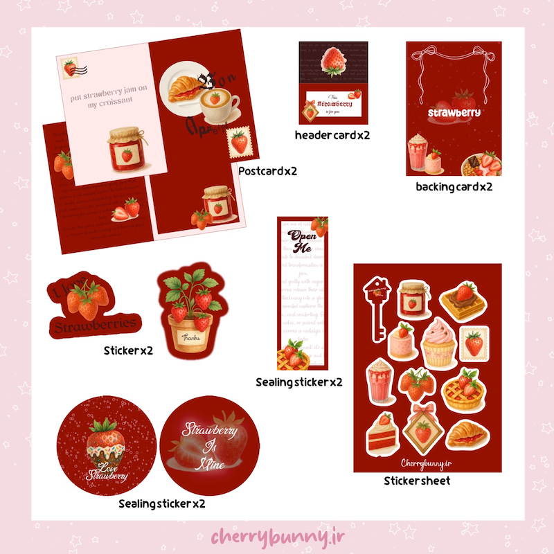 ست بسته‌بندی توت‌فرنگی