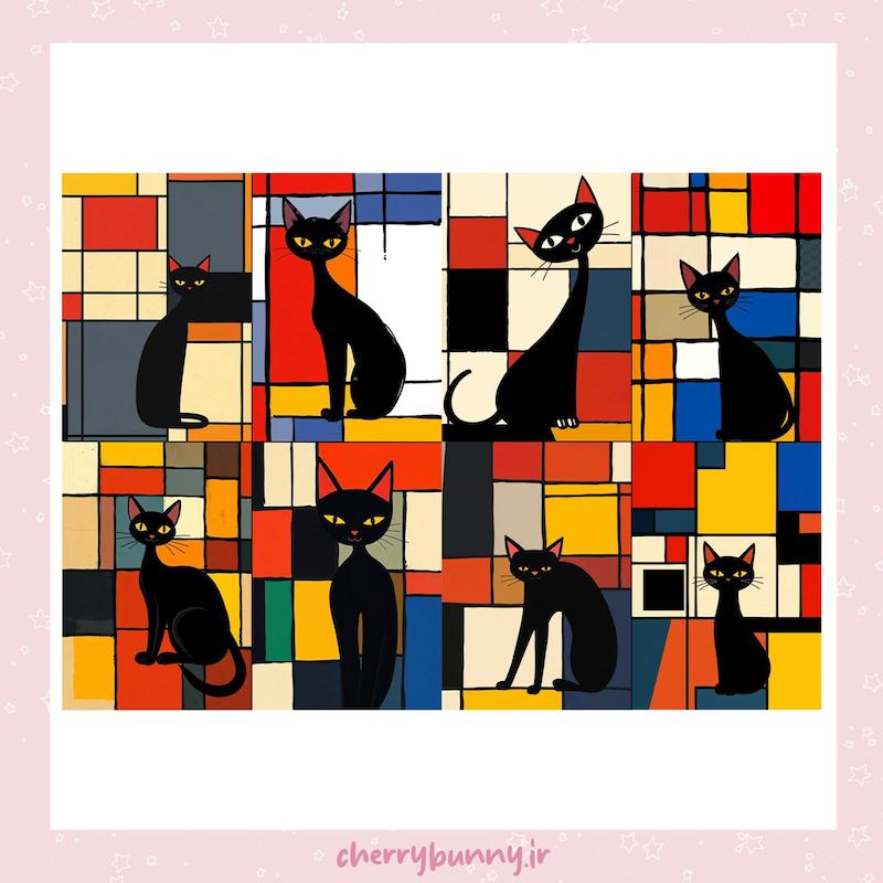 پوستر گربه در نقاشی مدرن